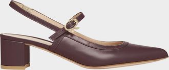 Gianvito Rossi Calfskin Mary Jane Slingback Pumps