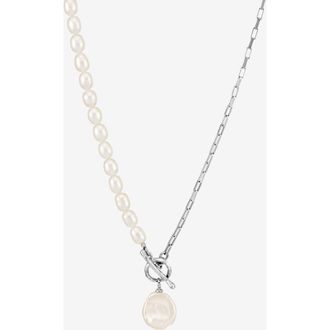 Dower & Hall Timeless Keshi Pearl Drop Chain Necklace in Sterling Silver at Nordstrom, Size 18