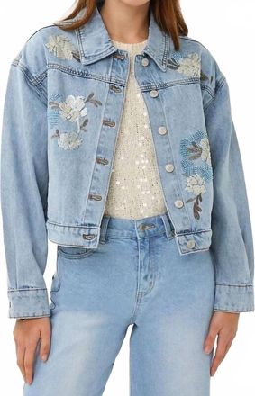 Esqualo Artwork Jacket In Light Denim