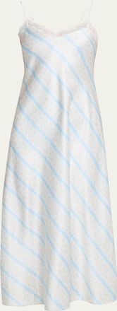 LoveShackFancy Manuela Floral Satin Slip Dress