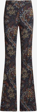 Etro Ausgestellte Crepe-Stretch-Hose mit floralem Paisleyprint