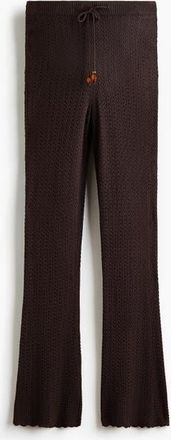 H&M Flared Crochet-look Trousers in Dark Brown at Nordstrom, Size Xx-Large