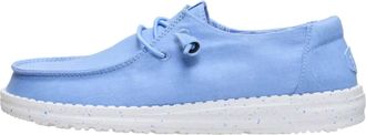 Hey Dude Womens Wendy Stretch Canvas Casual Shoe In Hydrangea Blue