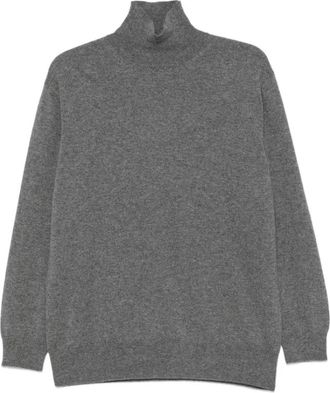 Malo Pullover van kasjmier met hoge hals - Dames - Cashmere truien - Grijs - XS - Kasjmier - Truien & Vesten