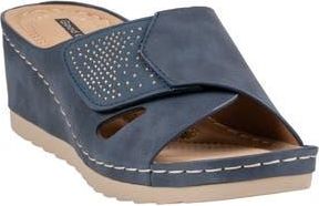 Good Choice Shoes Savina Wedge Slide Sandal in Navy at Nordstrom Rack, Size 6.5