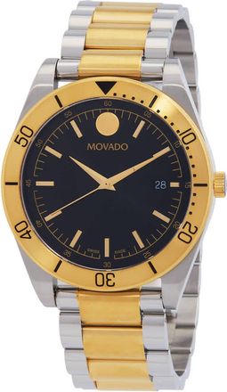 Movado Sport Quartz Black Dial Two-tone Mens Watch 607991