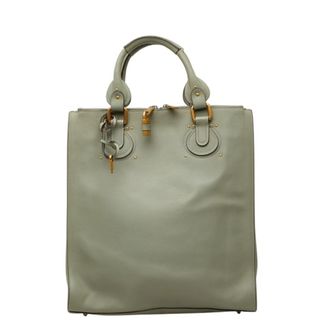 Chlo&eacute; Green Leather Handbag Tote Bag (Pre-Owned)