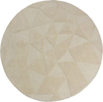 Flair Rugs Alfombra de lana redonda beige 160x160cm