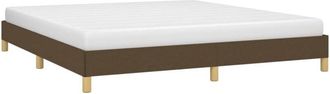 vidaXL Cama sin colchón de tela marrón oscuro 180x200 cm Vidaxl