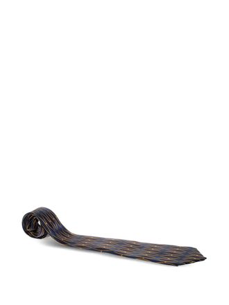 Lanvin lattice motif silk tie - Blue
