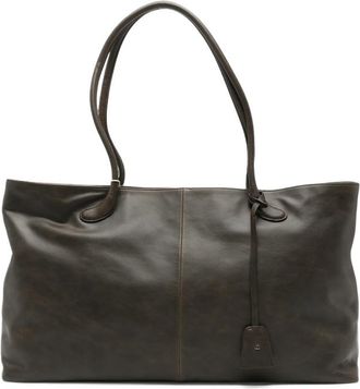 Low Classic Haricot Logo-debossed Leather Tote Bag