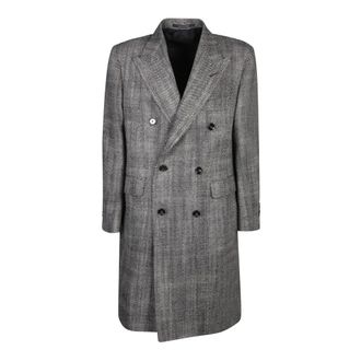 Tagliatore Double-Breasted Jas - Heren - Mantel - Grijs - M - Wol - Jassen