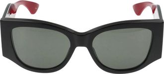 Gucci Sunglasses, female, Black, Size: 55 MM Square Frame Sunglasses
