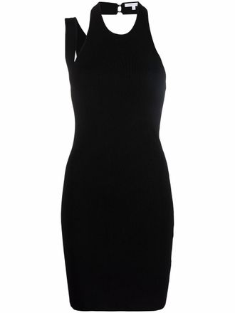 Patrizia Pepe one-shoulder halterneck dress - women - Polyamide/Spandex/Elastane/Viscose - 0 - Black