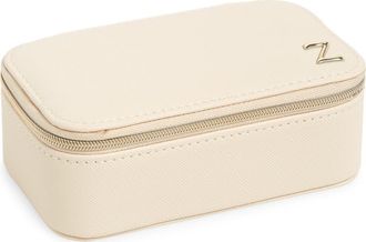 Nordstrom Initial Rectangular Jewelry Box in Z- Cream- Gold at Nordstrom