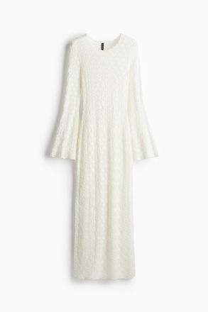 H&M Bodycon-Kleid aus Jacquardjersey - Cremefarben