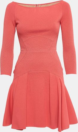 Elie Saab Pink Textured Lurex Knit Mini Dress