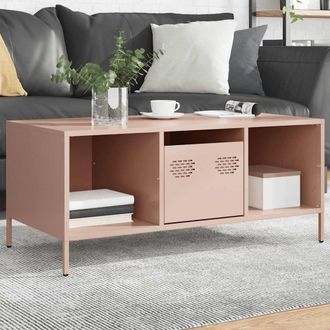 Berkfield Home Coffee Table Pink 101.5x50x43.5 cm Cold-rolled Steel