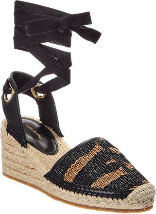 Ferragamo Leather & Raffia Espadrille