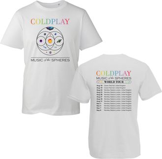 Generic Music of The Sphere World Tour T-Shirt, Famous American Pop Rock Band Cold Music Group Play Concert Dates Fan Shirt, Gift Unisex Tee Top (White, L Yea