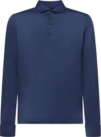 Fedeli Katoenen polo shirt - Heren - Polos - Blauw - 2XL - Katoen - Tops