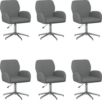 vidaXL Sillas De Escritorio Giratorias 6 Uds. 54 X 58 X 90 Cm Tela Vidaxl