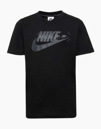 Nike Mens Nike Air Max Mens T Shirts Athletic Swoosh DC2554 Crew Ncek Short Sleeve Cotton Tee - Black - Size: 42