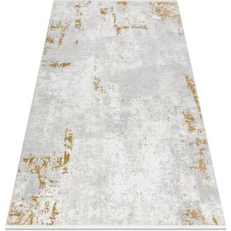 RugsX Tappeto moderno duke 51378 panna / oro - Cemento, pietra strutturata, molto morbida, frange beige 120x170 cm