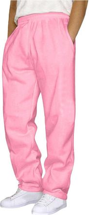 Generic DGHM 2 Pack Mens Joggers, Mens Open Hem Tracksuits Bottom Casual Jogger for Men Gym Sports Trousers Straight Leg Activewear Men Wide Leg Pull On Trous