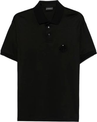 Emporio Armani Polo con applicazione logo - Nero