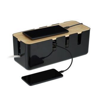 OEM Organizador De Cables De Madera Negro Con Siete Orificios - (301211cm) - Crezuo