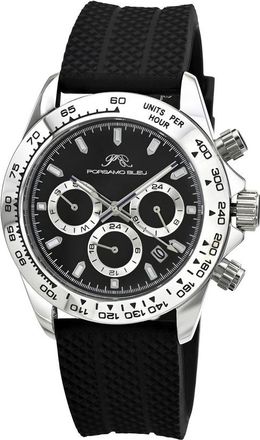 Porsamo Bleu Preston Sport Chronograph Quartz Black Dial Mens Watch 1037APRR