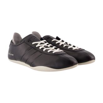 Yohji Yamamoto Unisex Tokyo Sneakers - Y-3 Leather Black Calfskin Shoes