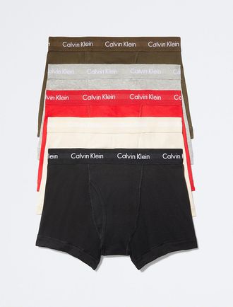 Calvin Klein Mens Cotton Classics 5-Pack Trunk - Black - XXL