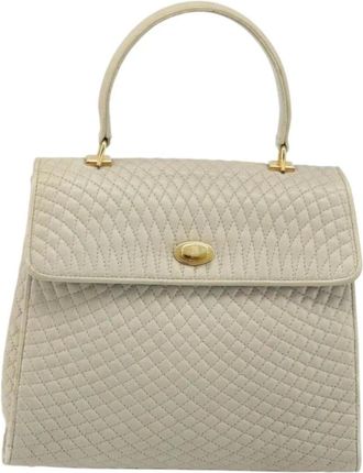 Bally Pre-owned Handbags, female, Beige, Size: ONE SIZE Pre-owned Vintage Quilted Leather Top Handle Bag