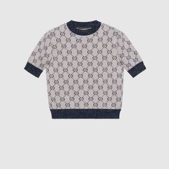 Gucci GG Lamé Jacquard Top, White, Ready-to-wear