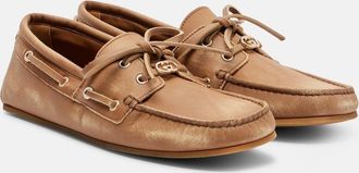 Gucci GG leather boat shoes