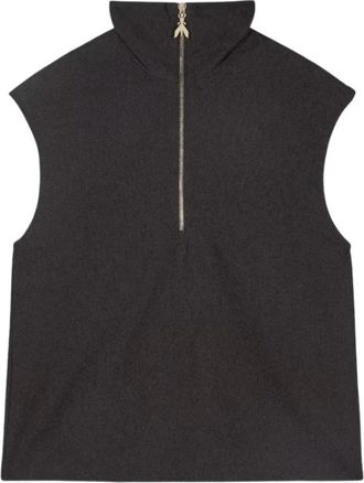 Patrizia Pepe Gestructureerd Boucl&eacute; Vest - Dames - Bodywarmers - Grijs - L - Katoen - Jassen