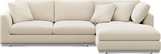 Castlery Hamilton Chaise Sectional Sofa Right Facing Customized, (Washed Chenille) Cream, Machine Washable, Removable Covers for Sofas by Castlery