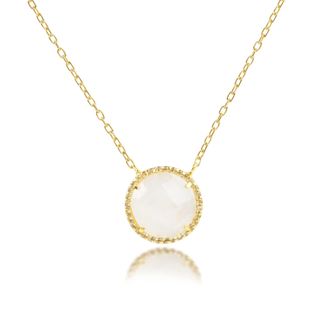 MAX + STONE 18k Gold Over Sterling Silver 3.2 Ct. 10x10mm Round Gemstone Necklace