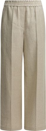 Brunello Cucinelli Brunello Cucinelli Womens Loose Track Pants - Tan Linen - Size EU 36 (Womens)
