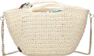 Chica Raffia Handtas met Afneembare Clutch - Dames - Handtassen - Beige - ONE Size - Katoen - Tassen