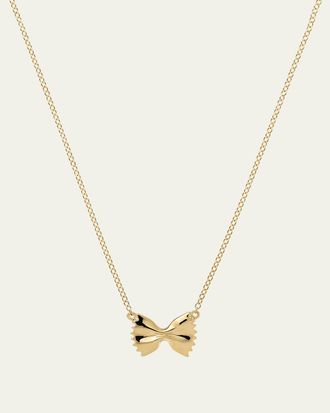 Alison Lou 14K Yellow Gold Bowtie Pasta Station Necklace
