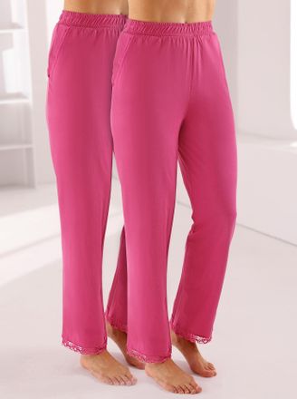 Feel Good Jogginghose FEEL GOOD, Damen, Gr. 36/38, Normalgr&ouml;ssen, pink (fuchsia), 100% Baumwolle, unifarben, Hosen Jogginghose