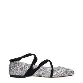 Jimmy Choo London Astoria Damens Ballerinas mit silbernem Glitzer