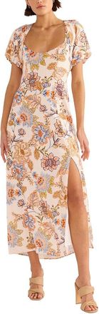 Minkpink Marceline Panel Linen-Blend Midi Dress