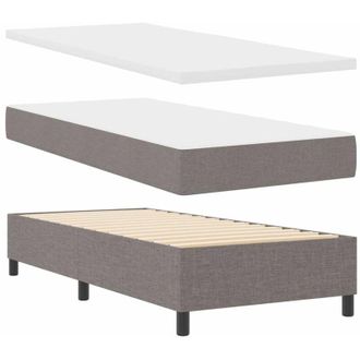 vidaXL Cama Tipo Box Spring Con Tiras Led Taup&eacute; 90 X 190 Cm Tela Vidaxl