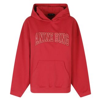 Anine Bing Harvey Sweatshirt - Dames - Sweatshirts & Hoodies - Rood - Maat: S Katoen