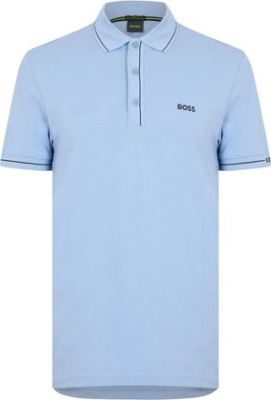 HUGO BOSS Mens Paule Short Sleeve Polo Shirt in Open Blue - Size Small
