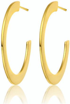 Rachel Glauber 14K Gold Plated Large Open Hoop Earrings